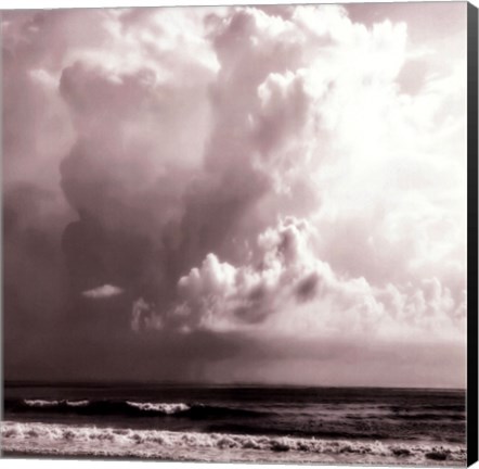 Framed Ocean Storm I Sq. BW Print