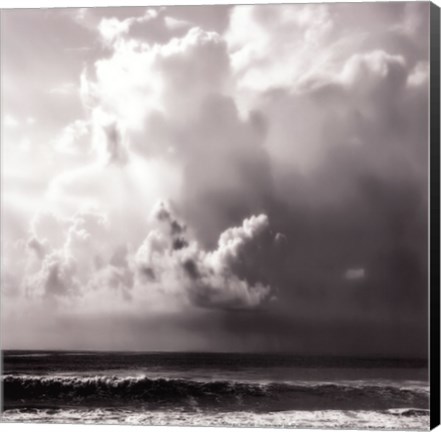 Framed Ocean Storm II Sq. BW Print