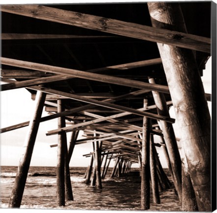 Framed Atlantic Pier Sq. I Print