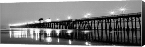 Framed Pier Night Panorama I - mini Print