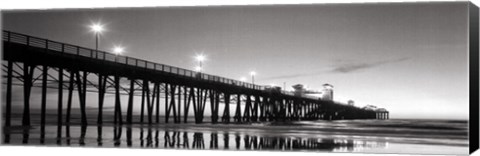 Framed Pier Night Panorama II - mini Print
