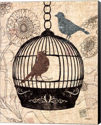 Framed Birds &amp; Blooms I Print