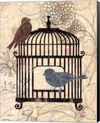Framed Birds &amp; Blooms II Print