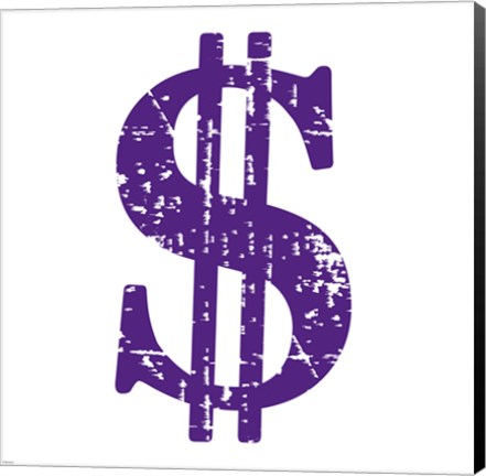 Framed Purple Dollar Sign Print