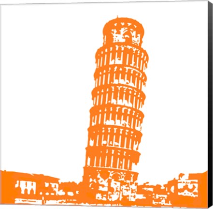 Framed Pisa in Orange Print