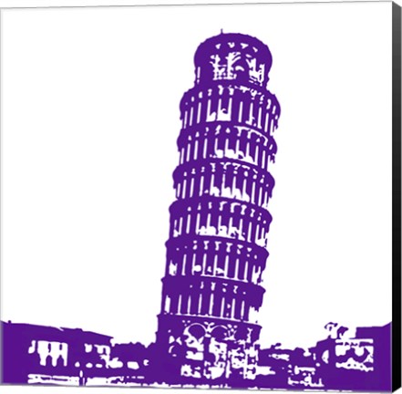 Framed Pisa in Purple Print