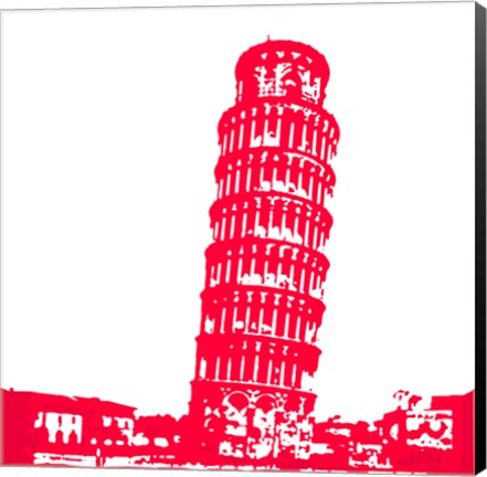 Framed Pisa in Red Print