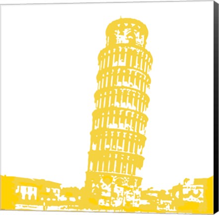 Framed Pisa in Yellow Print