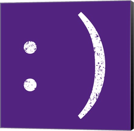 Framed Purple Smiley Print