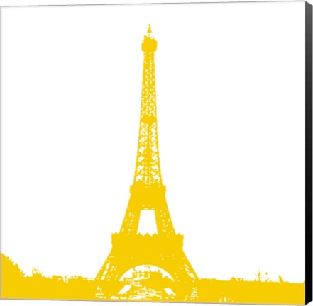 Framed Yellow Eiffel Tower Print