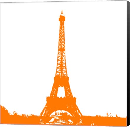 Framed Orange Eiffel Tower Print