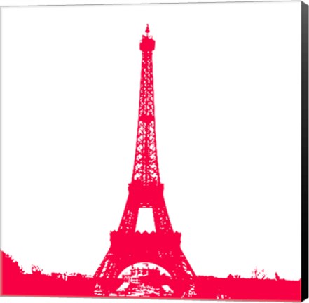 Framed Red Eiffel Tower Print