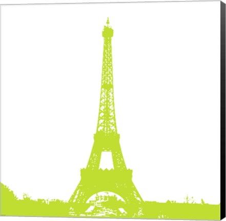 Framed Lime Eiffel Tower Print