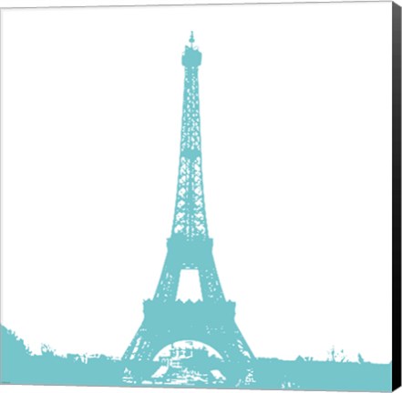 Framed Aqua Eiffel Tower Print