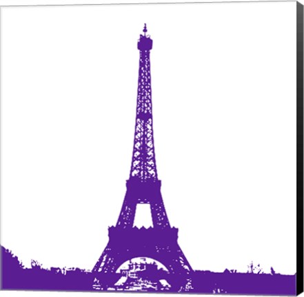 Framed Purple Eiffel Tower Print