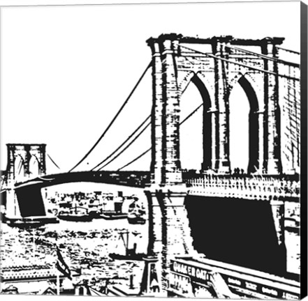 Framed Black Brooklyn Bridge Print