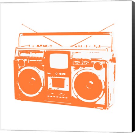 Framed Orange Boom Box Print