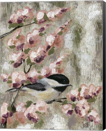 Framed Cherry Blossom Bird I Print