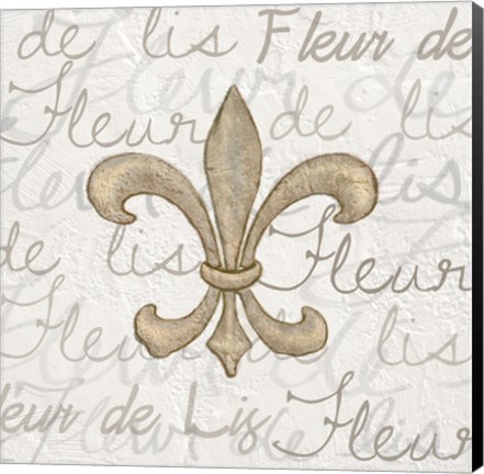 Framed Fleur de Lis - White Print