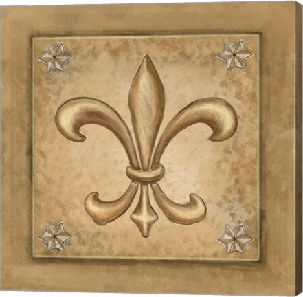 Framed Fleur de Lis - Gold Print