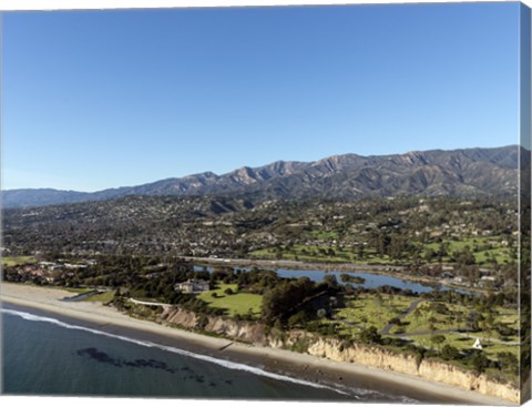 Framed Aerial view Santa Barbara, California Print