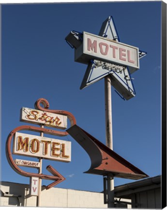 Framed Star Motel in Lompoc, California Print