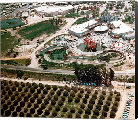 Framed Disneyland and Orange Groves, 1955 Print