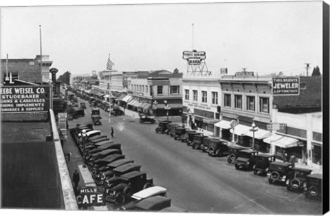 Framed Downtown Anaheim 1932 Print