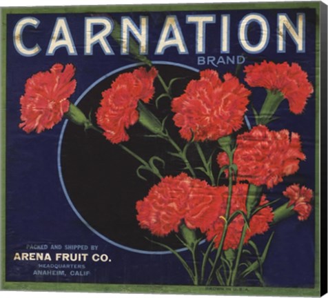 Framed Carnation Brand Oranges, Anaheim Print