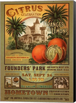 Framed 2011 Anaheim Citrus Celebration Print