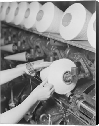 Framed Pickett Yarn Mill Winder Operator High Point, North Carolina Print