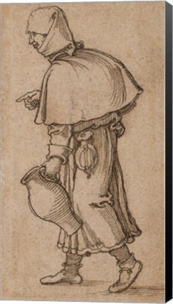 Framed Peasant Woman Carrying a Jug Print