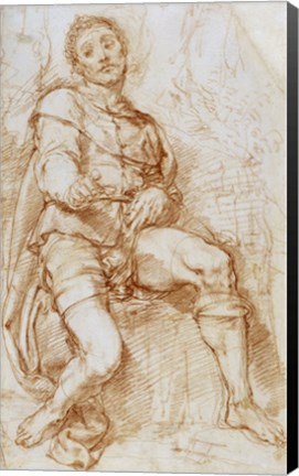 Framed Seated Man Print