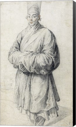 Framed Man in Korean Costume Print