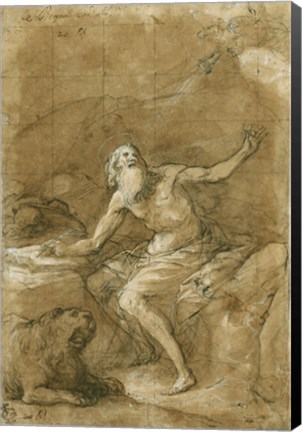 Framed Saint Jerome Hearing the Trumpet of the Last Judgement - posed Print
