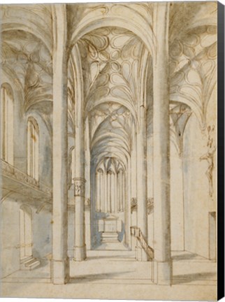 Framed Interior of a Gothic Church Print