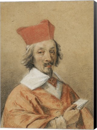 Framed Portrait of Armand-Jean du Plessis, Cardinal de Richelieu Print