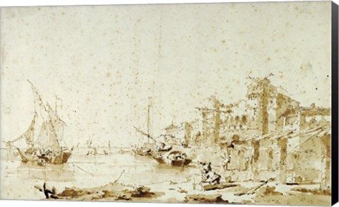 Framed Imaginary View of a Venetian Lagoon Print