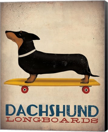 Framed Dachshund Longboards Print