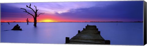 Framed Lake Charm Blue Print