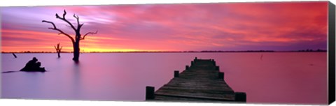 Framed Lake Charm Red Print