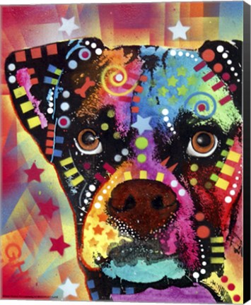 Framed Boxer Cubism Print