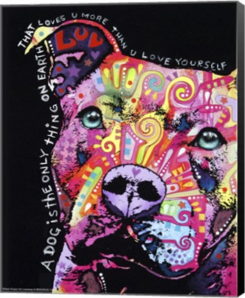 Framed Thoughtful Pit Bull 1 Print