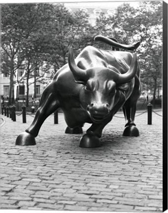 Framed Wall Street Bull Sculpture 1 Print