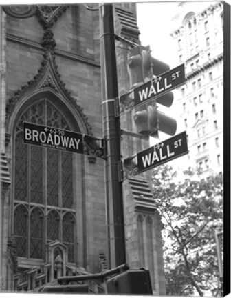 Framed Wall Street Signs Print