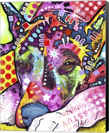 Framed Lying Dane Print