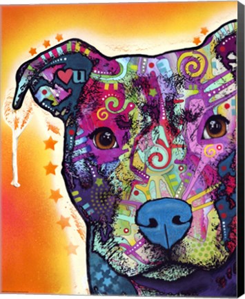 Framed Heart U Pit Bull Print