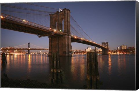 Framed Brooklyn Bridge Twilight Print