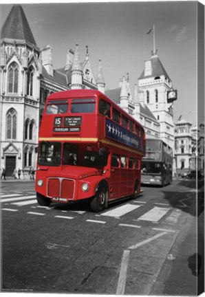 Framed Red Bus Print