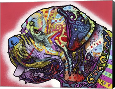 Framed Profile Mastiff Print